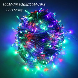 10M 20M 30M 50M 100M Patio LED string Fairy światła wakacje boże narodzenie dekoracje ślubne AC220V wodoodporne oświetlenie zewn