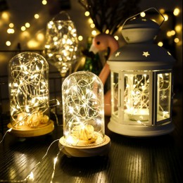 1 M 2 M 3 M 5 M 10 M drut miedziany LED String lights oświetlenie świąteczne wróżka wianek na boże narodzenie dekoracji choinki