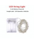 Fairy Lights AA zasilany z baterii 1 M 10 2 M 20 3 M 30 5 M 50 10 M 100 diody led srebrny drut miedziany LED ciąg światła dekora