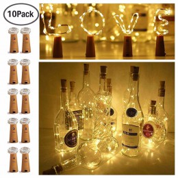 5/10 Pack 2M korek do butelek z winem światła sznur lampek na miedzianym przewodzie dla DIY boże narodzenie Halloween ślub festi