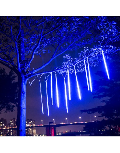 2019 nowy rok 30cm 50cm deszcz meteorów deszcz 8 rury LED LED String Lights wodoodporna na zewnątrz dekoracje świąteczne drzewo 