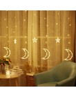 Księżyc gwiazda lampa LED lampa LED String Ins boże narodzenie światła dekoracji świąteczna światełka lampa kurtyna ślubne Neon 