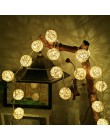 2 M 5 M kula ratanowa LED String światło wakacje Fairy światła ciepły biały dla dekoracja na przyjęcie ślubne girlanda ze świate