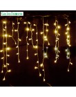 Ciąg światła świąteczne dekoracje zewnętrzne spadek 4.5 m Droop 0.3 m/0.4 m/0.5 m kurtyna sopel światełka taśmowe LED przyjęcie 