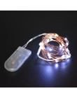 Drut miedziany led Fairy Lights 2M 20 diody LED CR2032 przycisk na baterie Garland led String światło na boże narodzenie ślub st