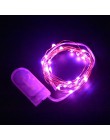 Drut miedziany led Fairy Lights 2M 20 diody LED CR2032 przycisk na baterie Garland led String światło na boże narodzenie ślub st
