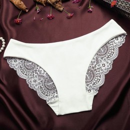 Damska Sexy majtki koronkowe bezszwowe bawełniane oddychające majtki figi Plus rozmiar dziewczyny marki bielizny