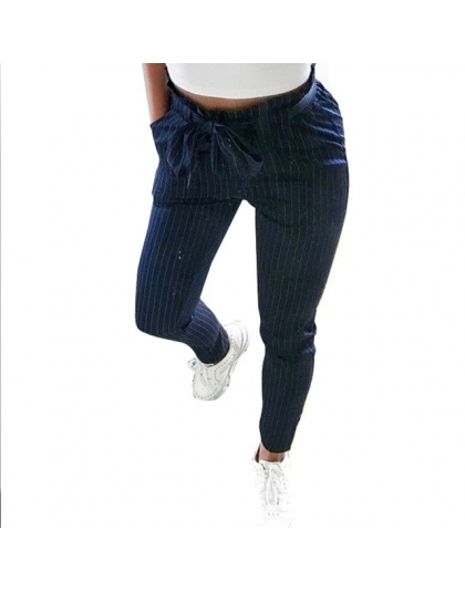 MCCKLE Paski Strechy Elastyczna Wysokiej Talii Spodnie Harem Kobiet Bowtie Belt Slim Długie Spodnie kobiet Przypadkowy Capris Z 