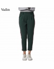 Vadim kobiety eleganckie boczne paskiem spodnie w pasie zielony czarny panie jesień casual streetwear moda spodnie mujer KZ1162