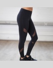 Sexy Kobiety Legginsy Gothic Wkładka Mesh Projekt Spodnie Spodnie Duży Rozmiar Czarny Capris Sportowej Nowy Fitness Legginsy