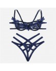 COLROVIE niebieskie szelki aplikacje fiszbiny seksowna kobiety bliscy 2019 czarny stringi stringi przezroczysta bielizna damska 
