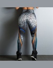 2018 Hayoha Geometryczne Linie Legginsy Poligraficzne Umieścić Hip Elastyczna Wysokiej Talii Legging Oddychająca Slim Spodnie