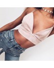 2019 lato Bralette Crop Top Sexy różowy zamszowy stanik na ramiączkach na co dzień kobiety topy
