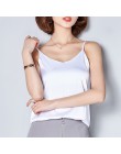 Kobiety Camis jedwab Crop Top kobiety Camisole 2019 lato styl Sexy kamizelka bez rękawów Slim biała bluzka z odkrytymi plecami T