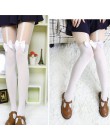 Popularne w japonii dziewczyna kobiety Sexy aksamitne rajstopy fałszywe wysoki pończochy rajstopy Mock Bow pończochy wysokie kol