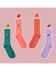 4 par/zestaw Cartoon owoców wzorzyste słodkie skarpetki damskie kolorowe śliczne bawełniane skarpetki Harajuku mężczyźni Unisex 