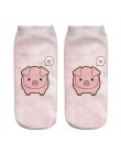 2018 nowy 3D drukowane różowy Pigling dla zwierząt domowych Mini świnia śmieszne śliczne bawełniane krótkie skarpetki do kostki 