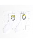 Harajuku śliczne Emoji wzorzyste skarpetki kobiety Cartoon list bawełna fajne krótkie skarpetki Hipster deskorolka kostki śmiesz