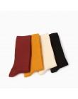 CHAOZHU skarpetki damskie japońskiej bawełny wielu kolorach śliczne długie żebra miękkie wysokiej jakości luźne skarpetki na pre