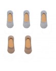 5 par/partia nowy skarpetki damskie jednolity kolor niewidoczne damskie krótkie skarpetki letnie cienkie antypoślizgowe dziewczy