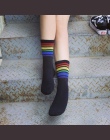 Harajuku Fajne Skateborad Krótki Fiuty Hipster Rainbow Skarpetki Art Kobiety Moda Biały Bawełniany Kreskówki Kolorowe Skarpetki 