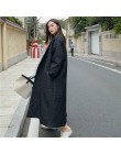 LANMREM nowa moda czarny Oversize klapy powrót Vent przycisk kurtka zimowa 2018 damska długi bawełny płaszcz Jaqueta Feminina WT