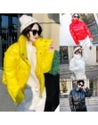 Błyszcząca kurtka na zimę bawełniana puchowa dla kobiet gruba ciepła jasna czarna żółta czerwona
