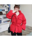 Kobiety kurtki zimowe parki 2019 moda gruby ciepły latarnia rękaw bluzki kurtki Slim stałe słodkie kurtki dla kobiet