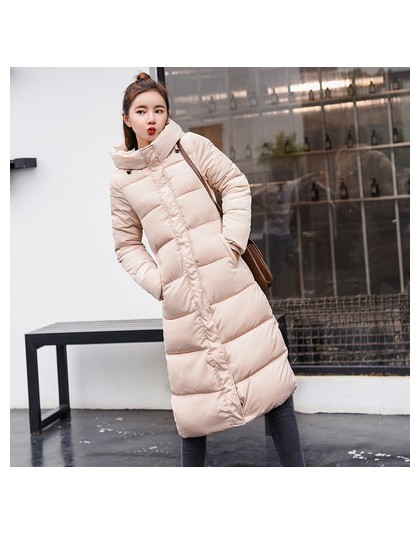 Plus rozmiar 3XL w dół kurtki 2019 moda kobiety płaszcz zimowy długi Slim zagęścić ciepła kurtka dół bawełny kurtka watowana zno