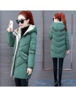 Vangull 2019 kobiet zima ciepła kurtka z kapturem Plus rozmiar zielony bawełna kurtka watowana kobiet długi Parka kobiet watowe 
