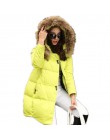 Płaszcz kurtka z kapturem zimowa dla kobiet parka damska z futrzanym kołnierzem żółta biała czarna różowa