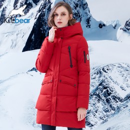 ICEbear 2019 nowych kobiet kurtka zimowa płaszcz szczupła zima pikowany płaszcz z długim kapturem Slim parki zagęścić odzież wie