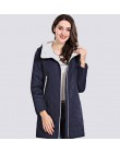 2019 wiosna jesień kobiet płaszcz z kapturem cienkie kobiety kurtki długi Plus Size z kapturem wysokiej jakości ciepłe bawełnian