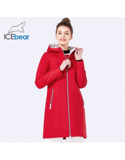 ICEbear 2019 spadek długi bawełniane damskie płaszcze z kapturem moda damska kurtka watowana parki dla kobiet 17G292D