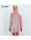 Elegancki różowy płaszcz dla kobiet damski modny jesień zima pluszowy