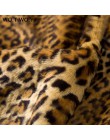 WOTWOY zagęścić Leopard kobiety kurtka średniej długi Faux Fur Coat kobiety szczupła na co dzień Luipaard kurtki futrzane kobiet