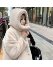 Nowy jesień zima futro płaszcz kobiety ubrania wysokiej jakości imitacja norki futro z kapturem Plus rozmiar zagęścić ciepłe dłu
