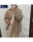 Nowy Harajuku sztruks kurtki damskie zimowe jesień płaszcze Plus rozmiar płaszcze damskie duże topy słodkie kurtki jednolity kol