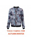 Plus rozmiar wiosna kurtki damskie Retro kwiatowy drukowane płaszcz kobiet z długim rękawem odzież wierzchnia krótki Bomber kurt