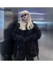 Neploe koreański Streetwear Harajuku czarny Denim kurtka ponadgabarytowych kieszenie kobiety dżinsy kurtki luźne BF w stylu Vint