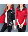 Streetwear bluza z kapturem drukowane kurtka kobiet i przyczynowy wiatrówka podstawowe kurtki 2019 nowy dwustronna z daszkiem za