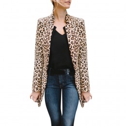 Kobiety Leopard wydrukowano Sexy Winter Warm płaszcz chroniący od wiatru sweter długi płaszcz Casual streetwear sweter rozpinany