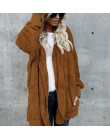 S-5XL Faux futra pluszowego misia płaszcz kurtka kobiety moda otwórz Stitch zima z kapturem płaszcz kobiet z długim rękawem Fuzz