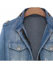Dżins wysokiej jakości kurtki kobiety 2018 jesień moda z długim rękawem Jeans płaszcz na co dzień Denim znosić topy Plus rozmiar