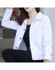 2019 jesień zima kobiety kurtka Harajuku moda podstawowe płaszcz kobieta w stylu Vintage Jean kurtki szczupła biały różowy Denim