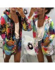 Jesień kurtki moda damska Tie farbowanie Print Coat znosić bluza z kapturem kurtka kobiet dorywczo kieszenie płaszcz 2019