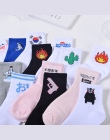 Lato Kobiety Short Socks Harajuku Korea Japoński Płomień Harajuku Skarpetki Bawełniane Dziewczyna Cartoon Kaktus Pistolet Shark 