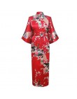 Plus rozmiar XXXL chiński kobiety długa szata drukuj kwiat paw Kimono szlafrok suknia panny młodej druhna szaty ślubne seksowna 