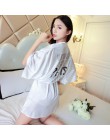 Seksowny nadruk kobiety satynowa bielizna nocna chiński druhna Kimono szlafroki Casual Rayon Mini koszula nocna domowa luźna kos