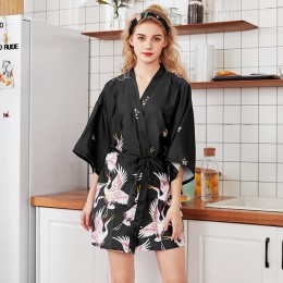 Moda damska lato Mini Kimono szata dama Rayon szlafrok Yukata koszula nocna piżamy koszule nocne koszule nocne Pijama Mujer rozm